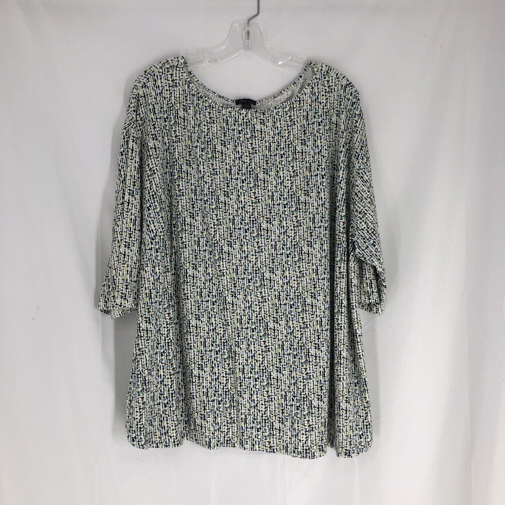 J. Jill Wearever Collection Blouse Women Size 4X 3/4 Sleeve Pullover Top